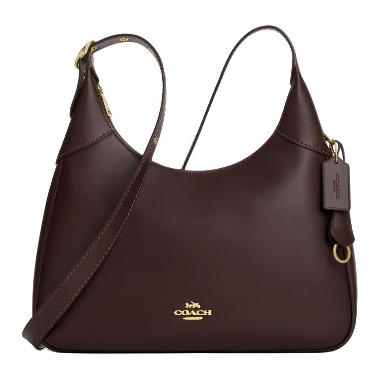 

COACH Сумка через плечо из телячьей кожи Элла большая женская тёмно-коричневая