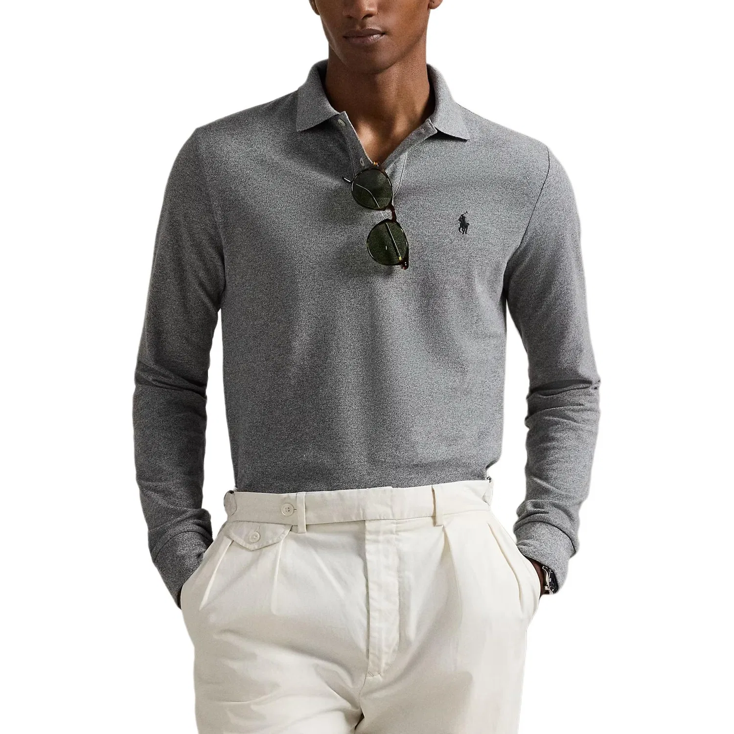 Поло мужское серое Polo Ralph Lauren — фото 4