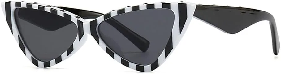 

Солнцезащитные очки UV400 с заклепками, модель «кошачий глаз», для женщин и мужчин, для бега и занятий спортом на открытом воздухе UYPTK, Stripe Black Grey