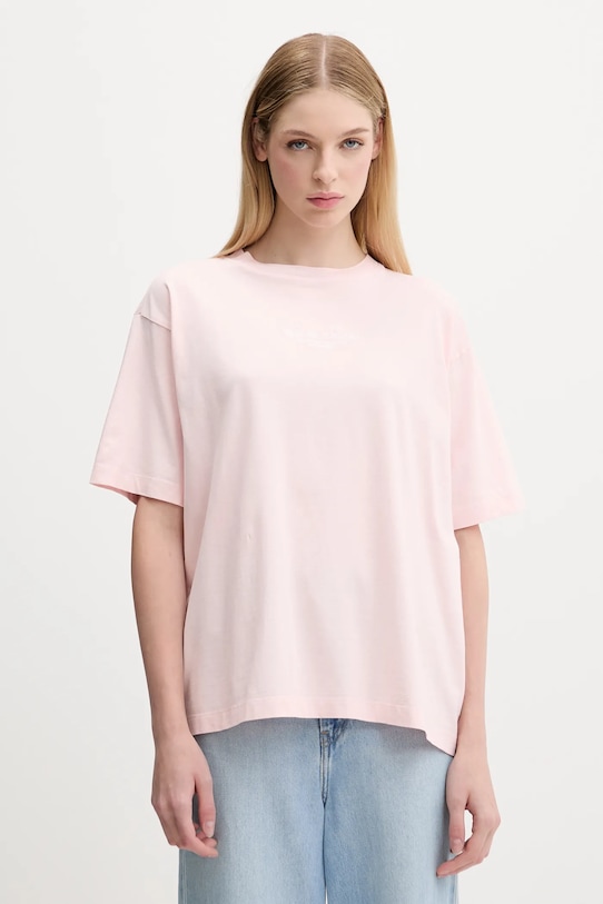 

Хлопковая футболка Guess Jeans, розовый