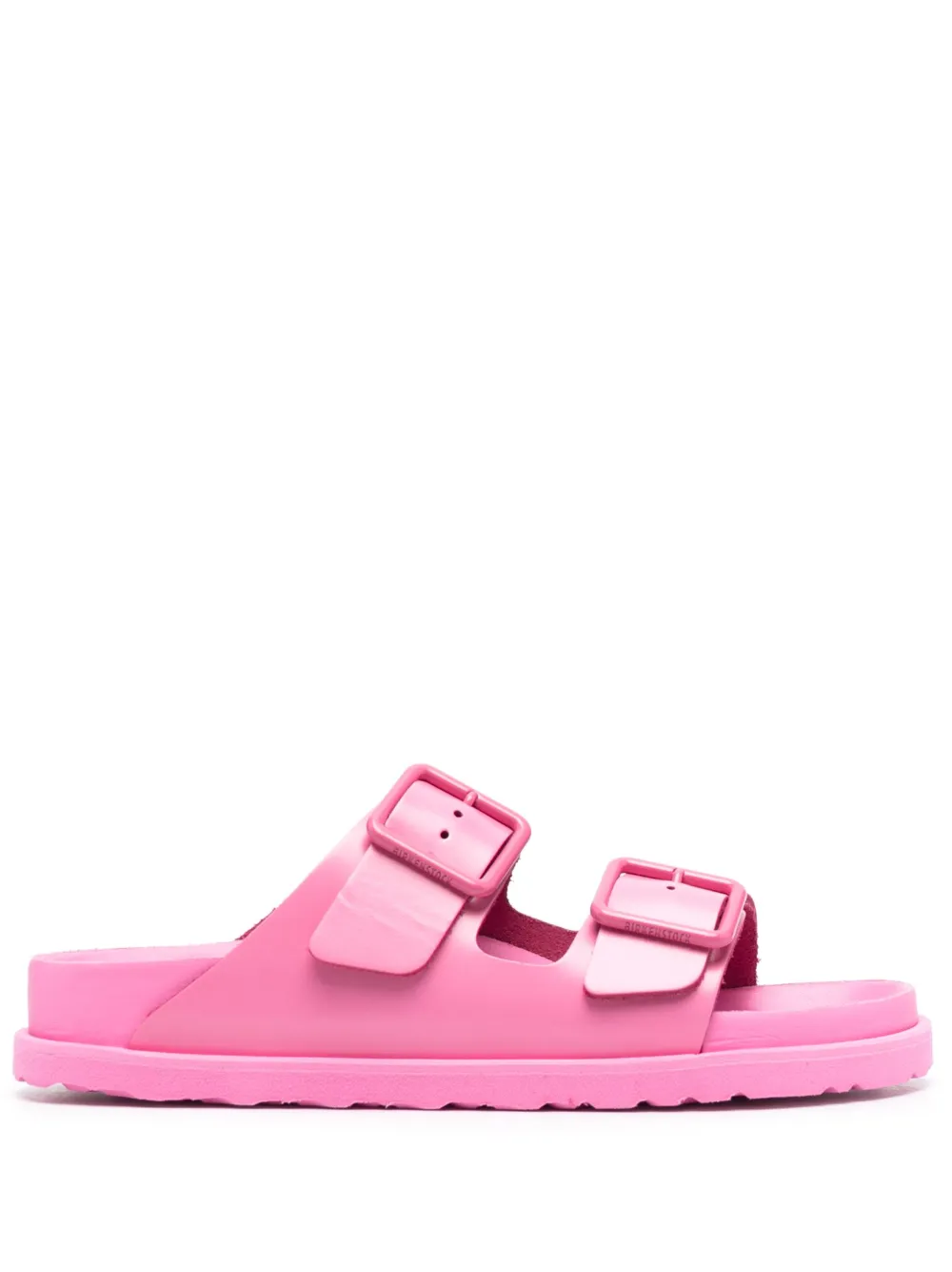 Шлепанцы с тисненым логотипом и открытым носком BIRKENSTOCK, розовый