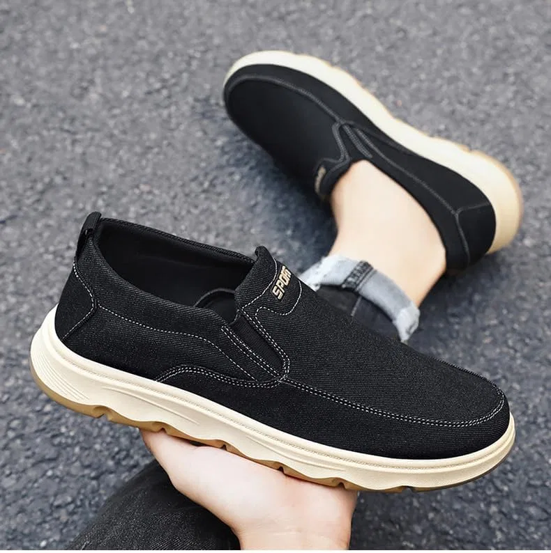 Лоферы мужские, дышащая подкладка, Canvas Loafers, Black Hhhchpm — фото 4