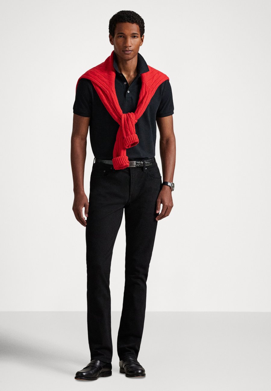 Поло Polo Ralph Lauren CUSTOM SLIM FIT STRETCH MESH POLO SHIRT, Black Smoke/Black — фото 2