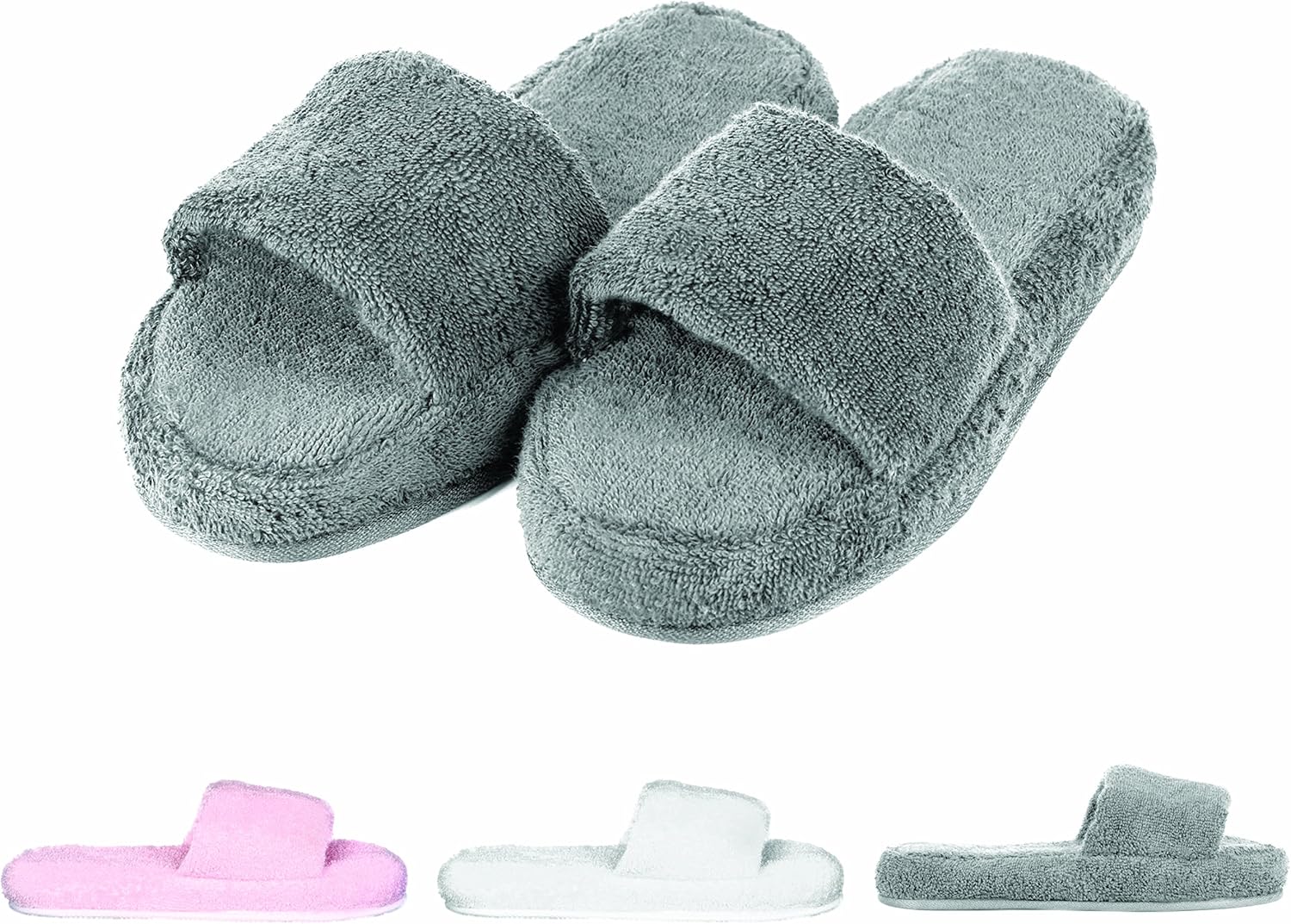 

Самые мягкие в Европе домашние тапочки для мужчин и женщин из высококачественной турецкой махровой ткани с эффектом памяти, 100 махровой ткани, с открытым носком, серые European Softest