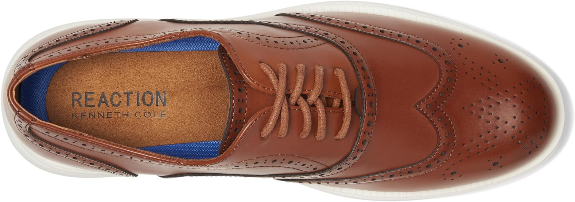 Оксфорды Kenneth Cole Men's Nio Wing Lace Up Oxford, Medium Brown Leather — фото 2