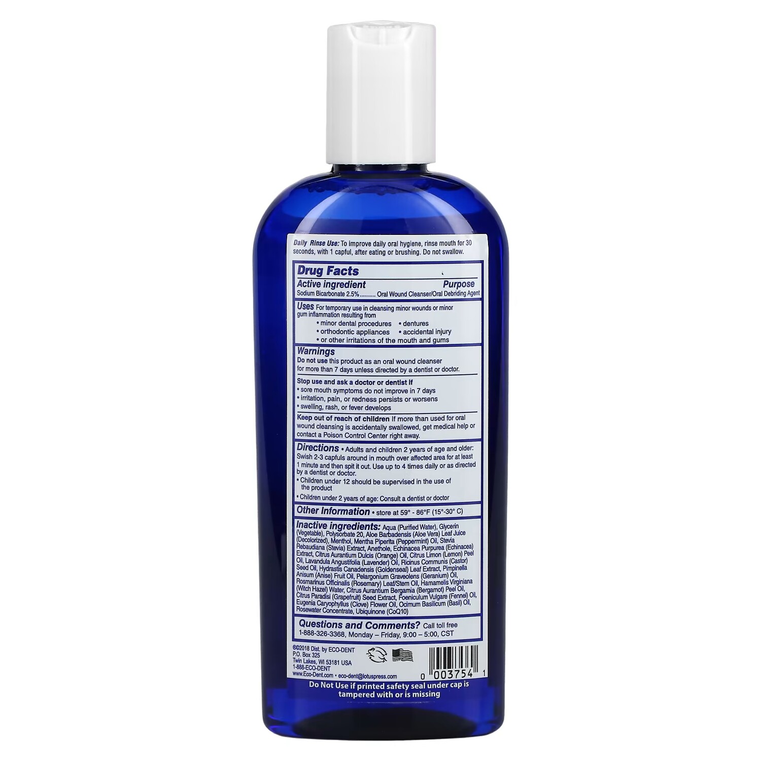 Ополаскиватель и очищающее средство Eco-Dent Ultimate Essential MouthCare Sparkling Clean Mint для ран полости рта, 237 мл — фото 2