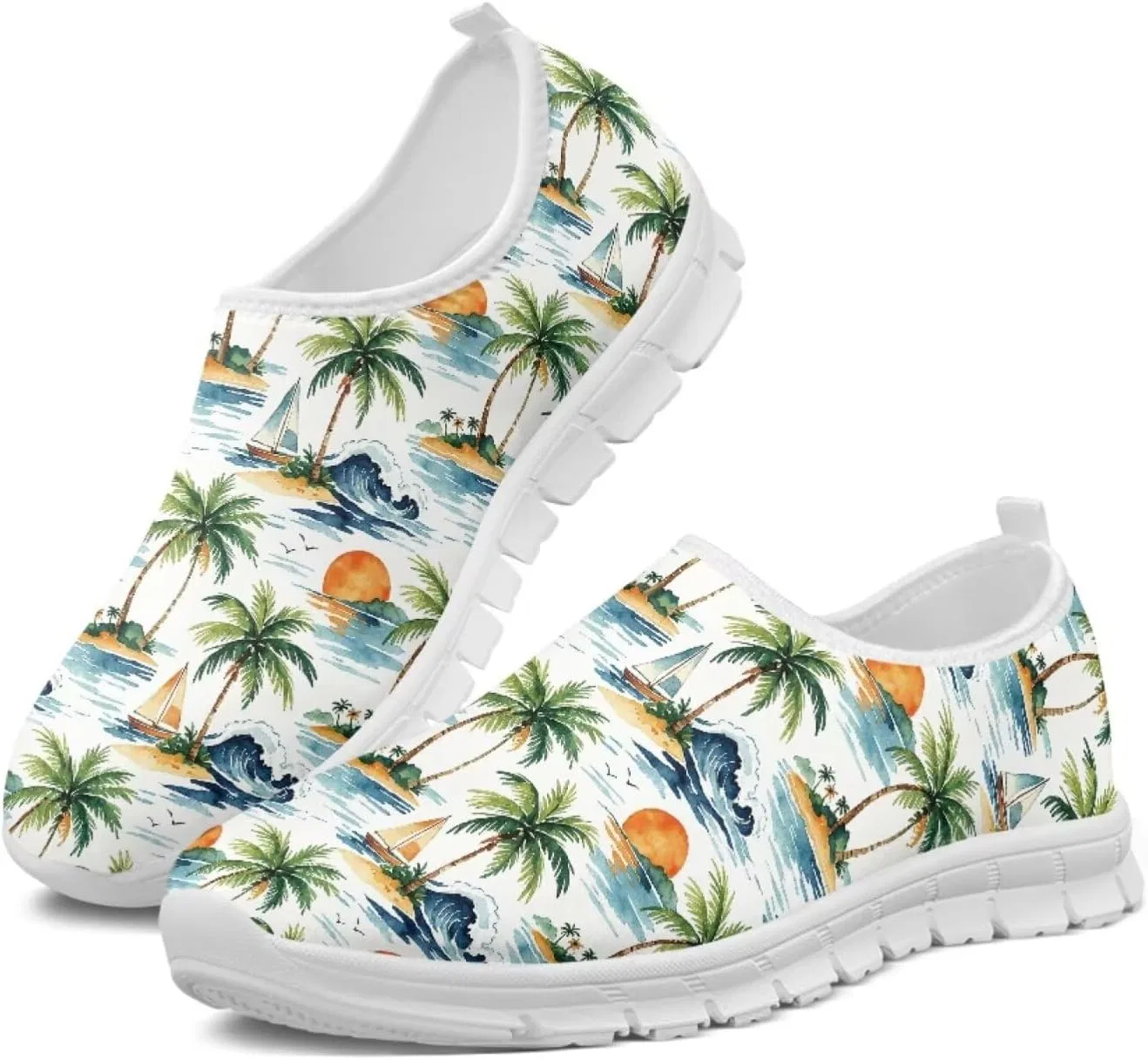 Мокасины мужские из холста с принтом Hawaii Island Palm Tree Twousenru