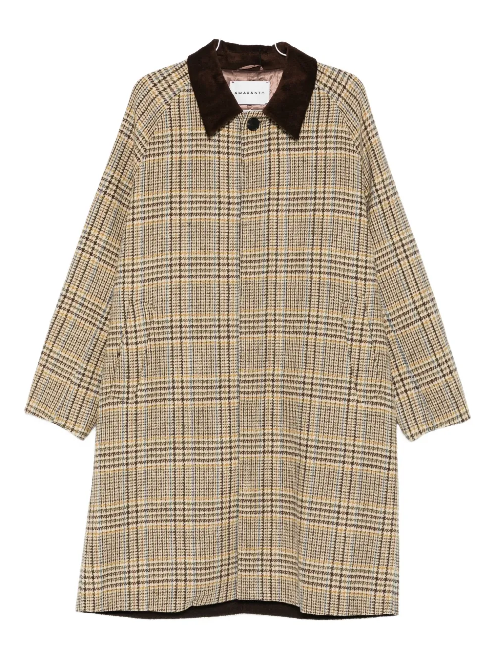 

Пальто в клетку с воротником Amaranto, коричневый