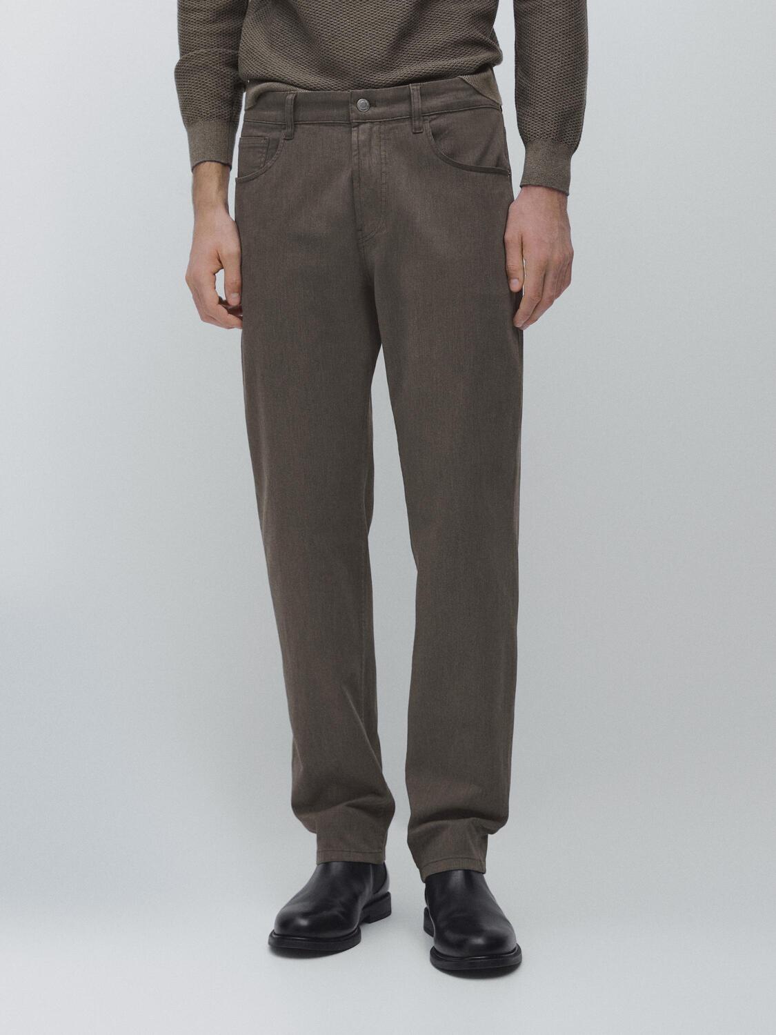 Джинсы зауженного к низу кроя Massimo Dutti, greyish green — фото 3