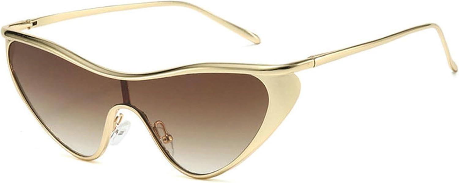 

Солнцезащитные очки Willochra «Кошачий глаз» для женщин, металлические треугольные солнцезащитные очки, модные женские солнцезащитные очки-щитки UV400, черные, цельные очки, C3