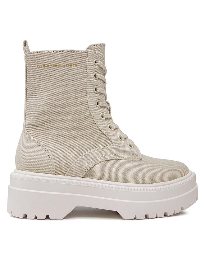 Ботильоны на шнуровке Feminine Essential Canvas Tommy Hilfiger, бежевый