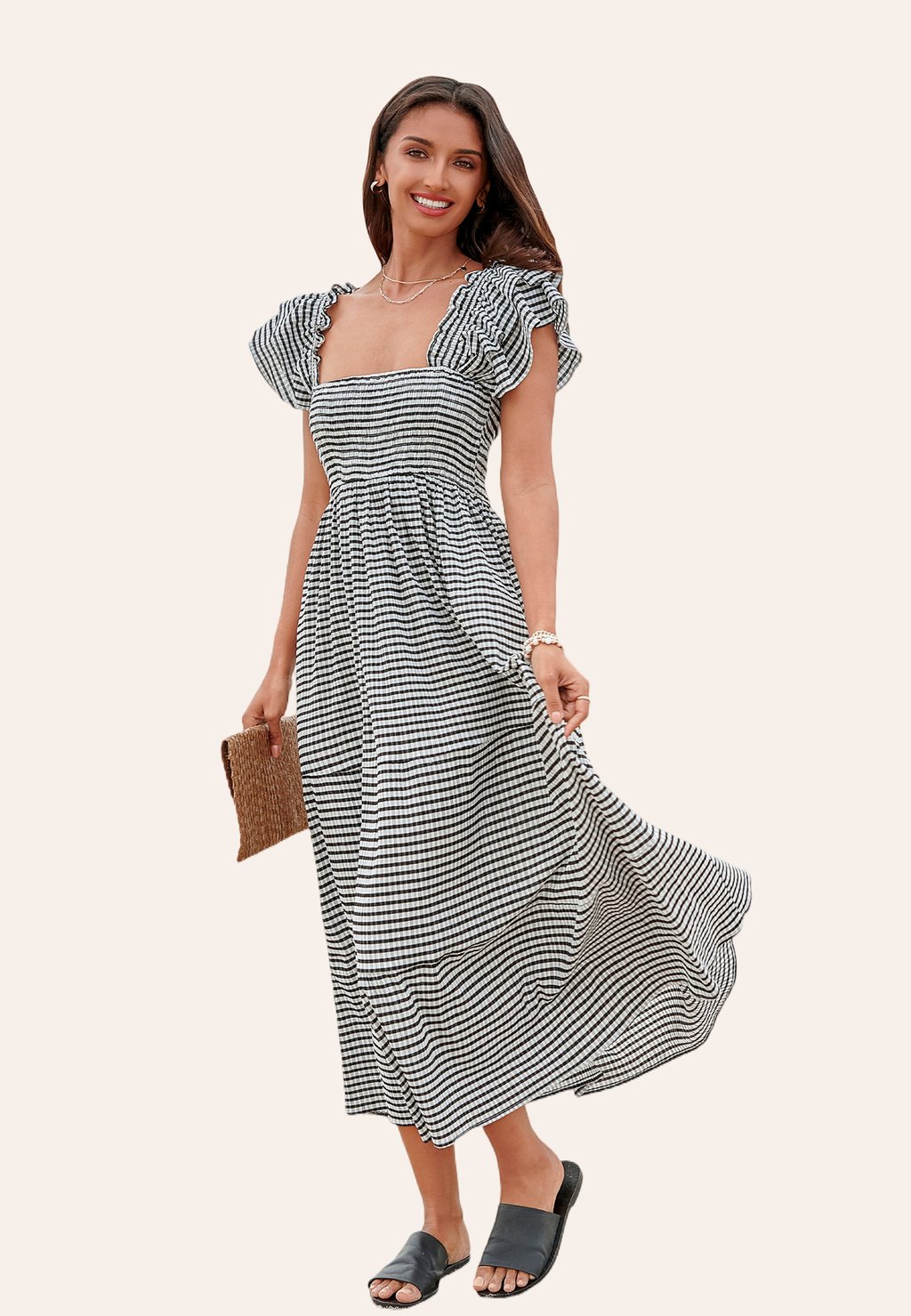 

Повседневное платье BUBBLE SLEEVE Cupshe, черный