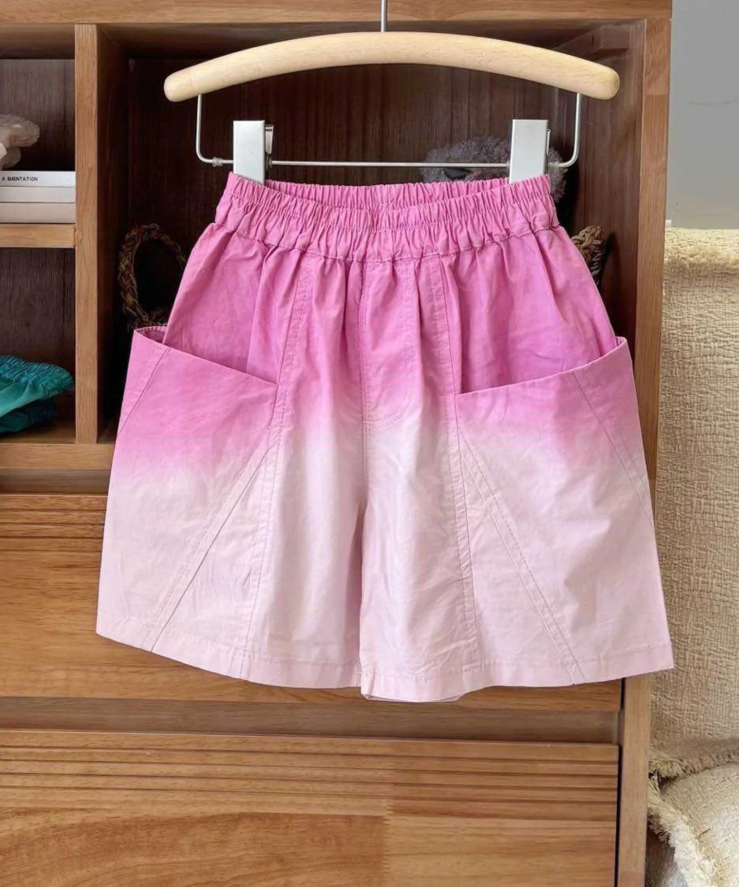 Детские широкие шорты с градиентным рисунком Aimoha Kids, pink — фото 4