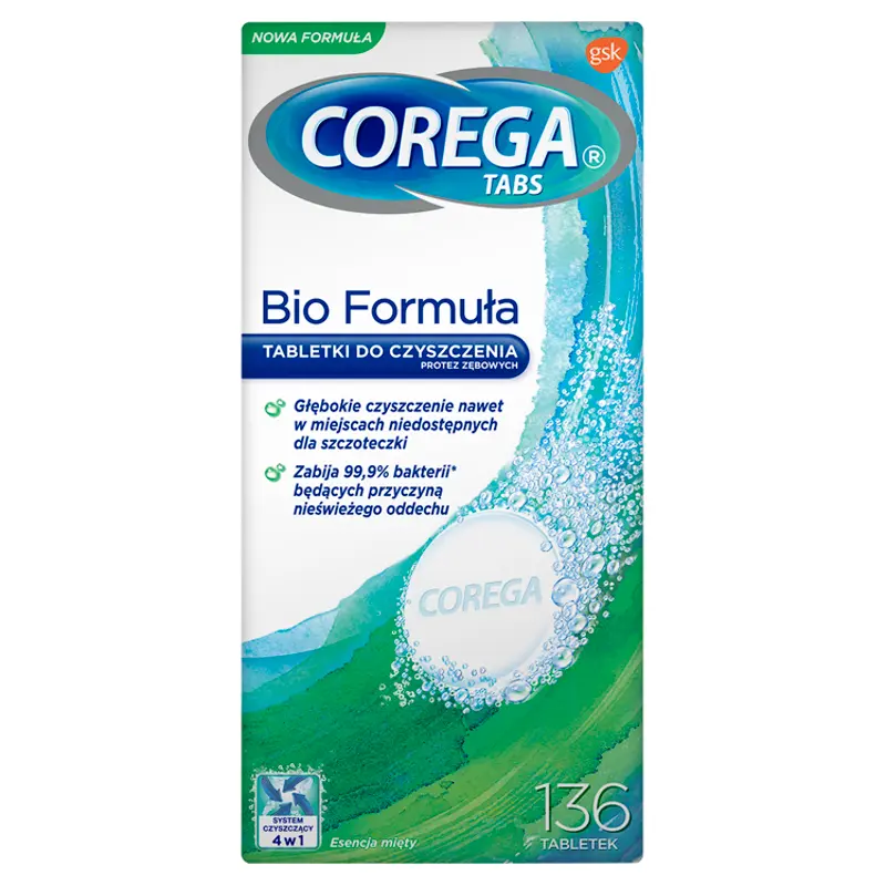 

Таблетки для чистки зубных протезов Corega Tabs Bio Formula , 136 шт