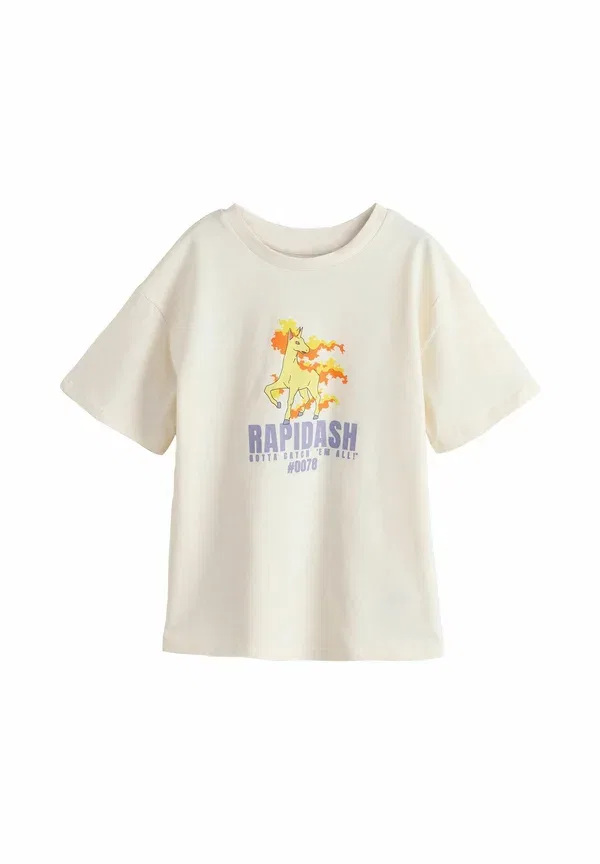 Футболка Regular fit Pokemon license oversized, принт, Next, цвет экрю