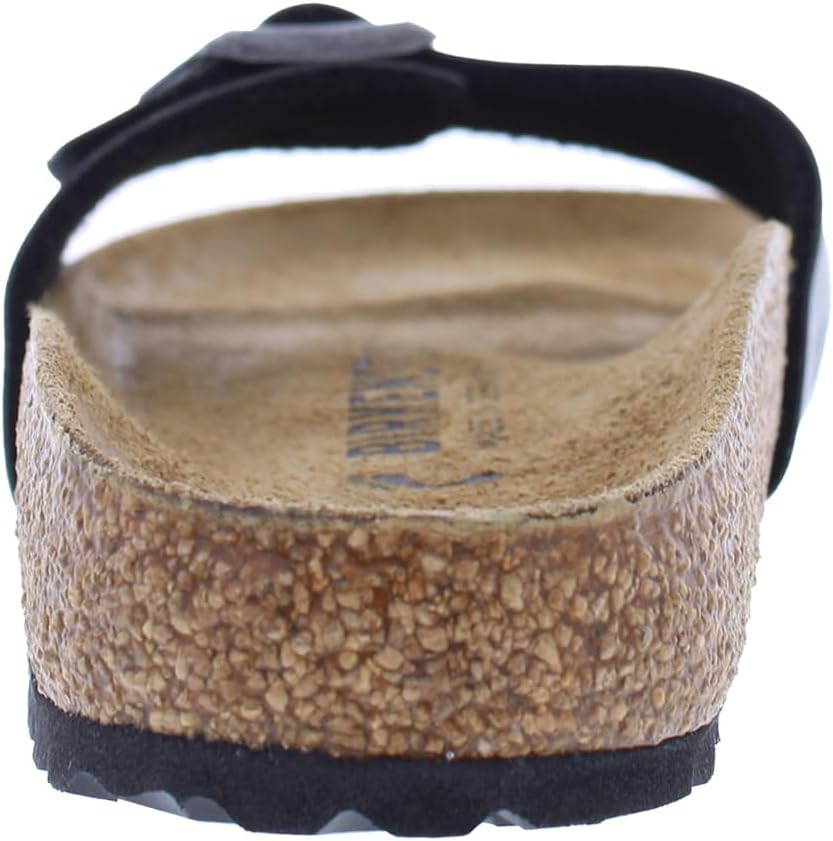 Женские сандалии Birkenstock Madrid с открытым носком, черно-белая кожа — фото 4