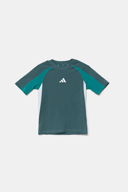 

Детская хлопковая футболка Adidas, бирюзовый