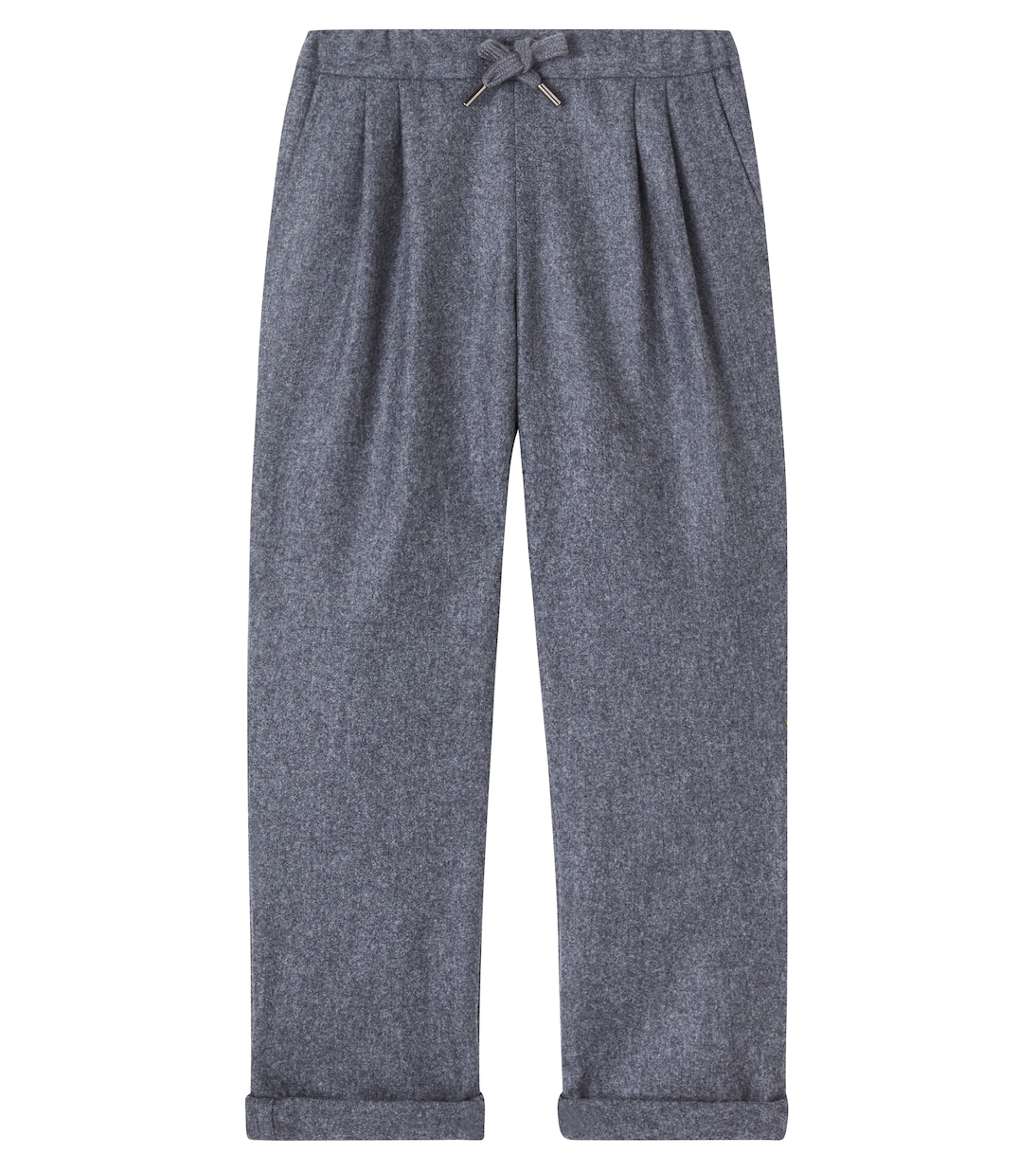 

Прямые брюки из натуральной шерсти Brunello Cucinelli Kids, Grigio Scuro