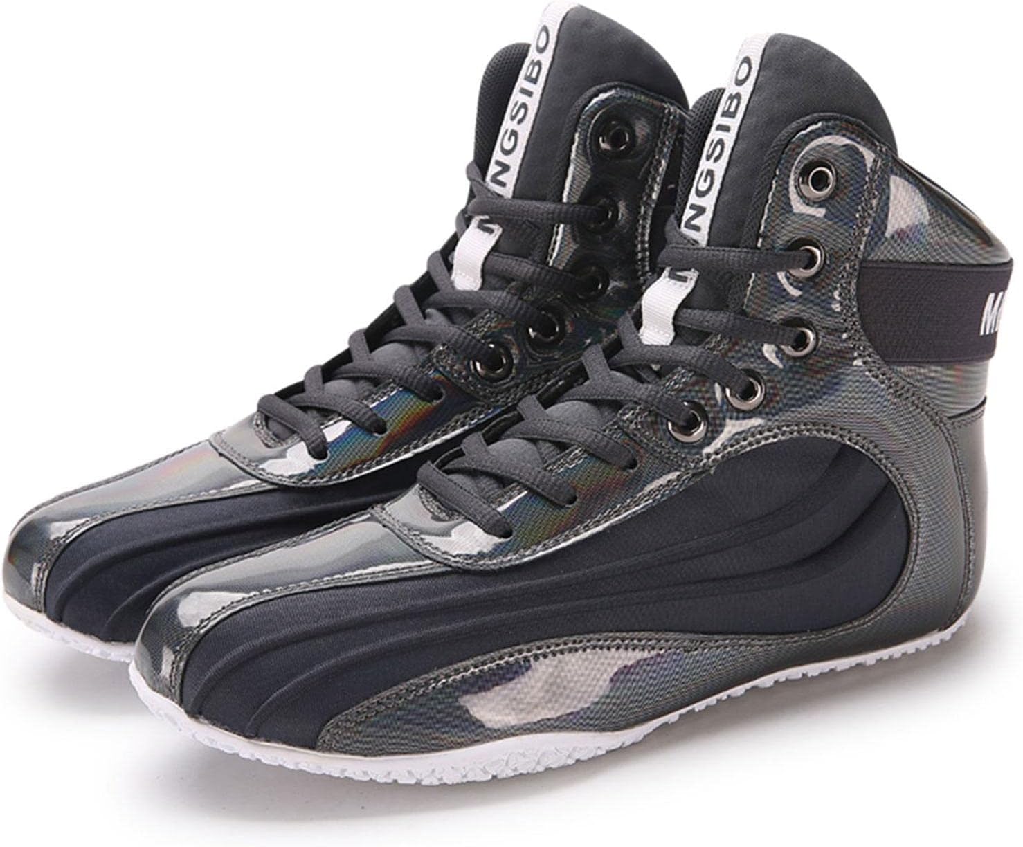 

Боевые ботинки TECDOTO для борьбы, бокса, с резиновой подошвой, легкие, из кожи и сетки, на полной шнуровке, для тренировок и спорта, для мужчин и подростков, черные, размер 8