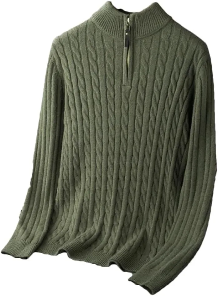 

Толстовка Hamthuit мужская утепленная вязаная с полувысоким воротом и молнией