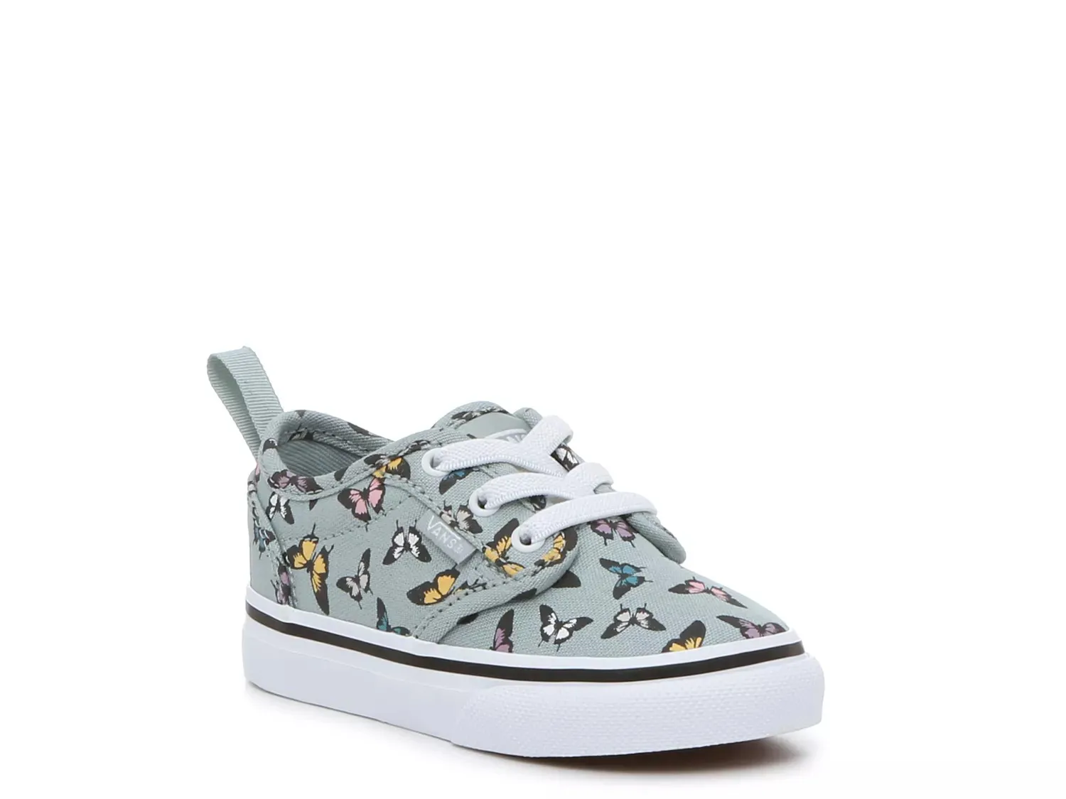 

Кроссовки Vans Atwood — детские, серый дымчатый/принт с разноцветными бабочками