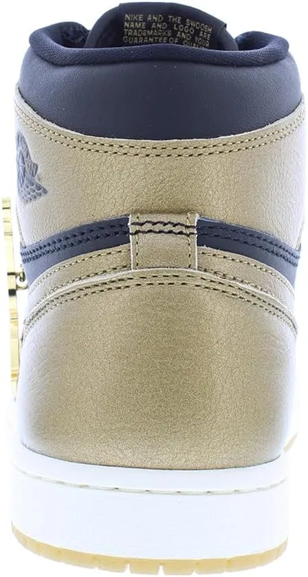 Мужские кроссовки Nike Air Jordan 1 Retro High OG, Black/Sail/Metallic Gold — фото 4