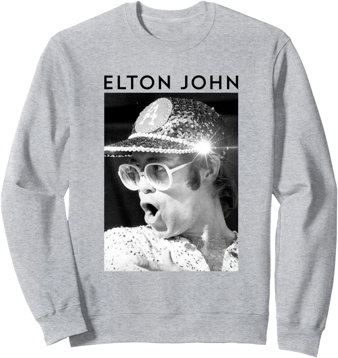 

Официальная черно-белая толстовка с пайетками и фото Элтона Джона, серая Elton John, Черный, Официальная черно-белая толстовка с пайетками и фото Элтона Джона, серая Elton John