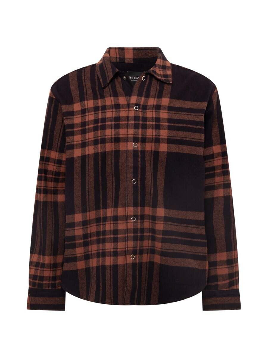 

Рубашка Only & Sons Regular fit Button Up Tabb, коньяк/черный