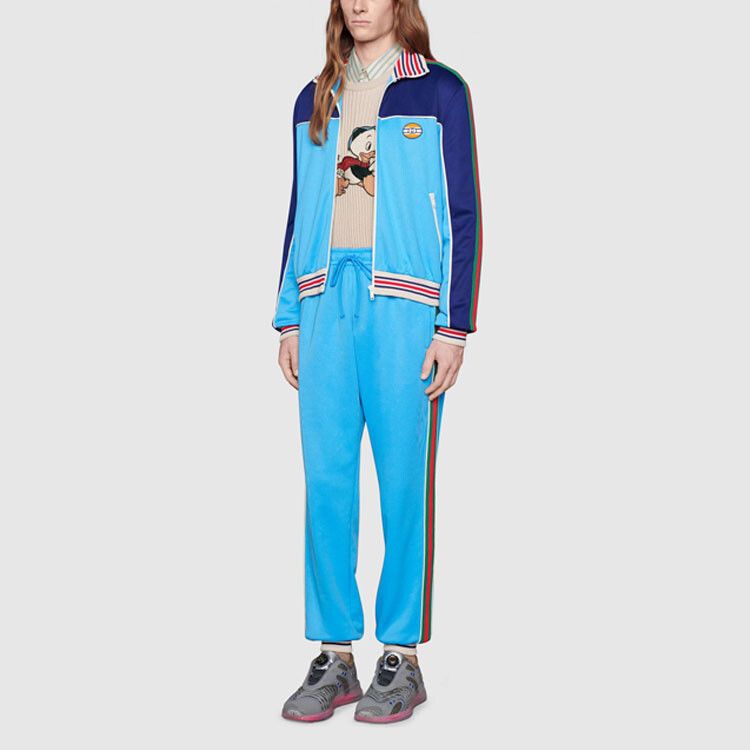 Спортивные штаны Gucci мужские трикотажные, светло-синие, светло-голубой — фото 2