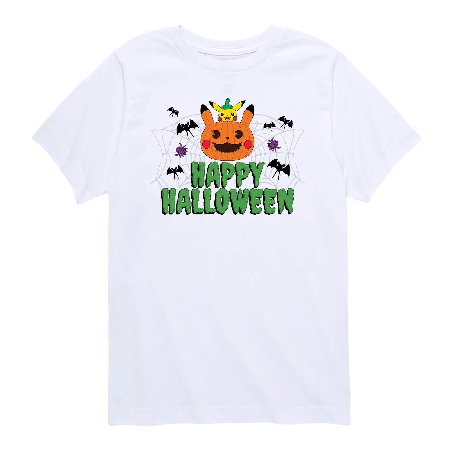 

Футболка с рисунком Pokemon Happy Halloween для мальчиков 8–20 лет Licensed Character, белый