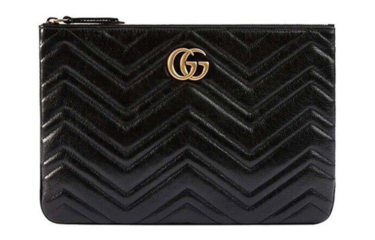 

GUCCI Клатч GG Marmont из телячьей кожи женский черный