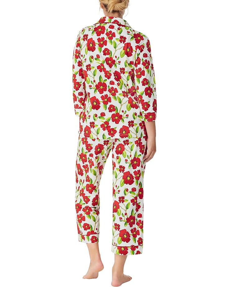 

Пижамный комплект Bedhead PJs 3/4 Sleeve Cropped PJ Set, цвет Red Camellia