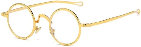 

Ретро металлические круглые панк-солнцезащитные очки для женщин с прозрачными линзами, защищающими от синего излучения, оправа для мужских солнцезащитных очков UV400 MTZJH, Golden Clear