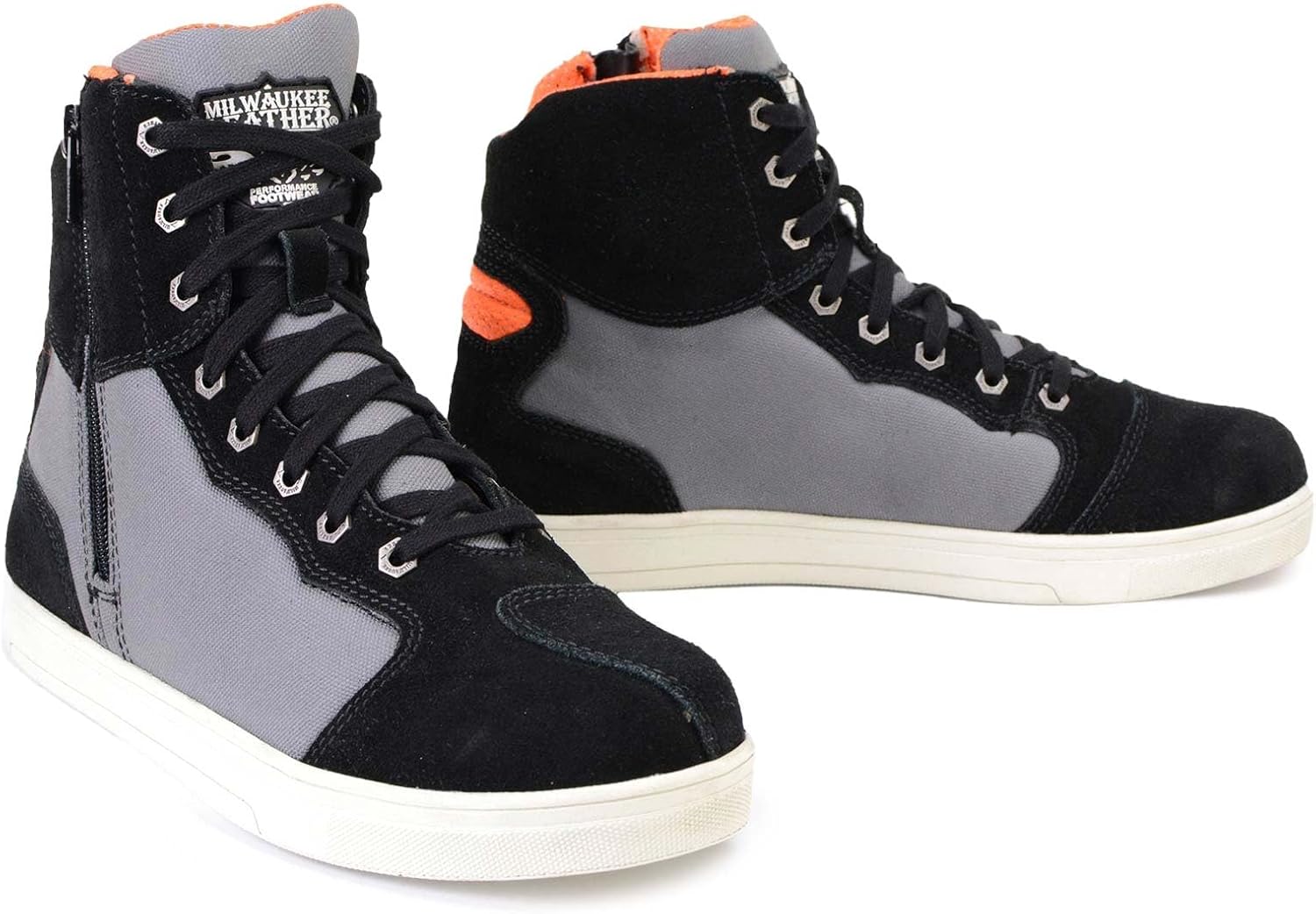 

Мужские мотоциклетные ботинки Milwaukee Leather - усиленная подошва, стелька с контролем климата, противоскользящая подошва, черный/серый