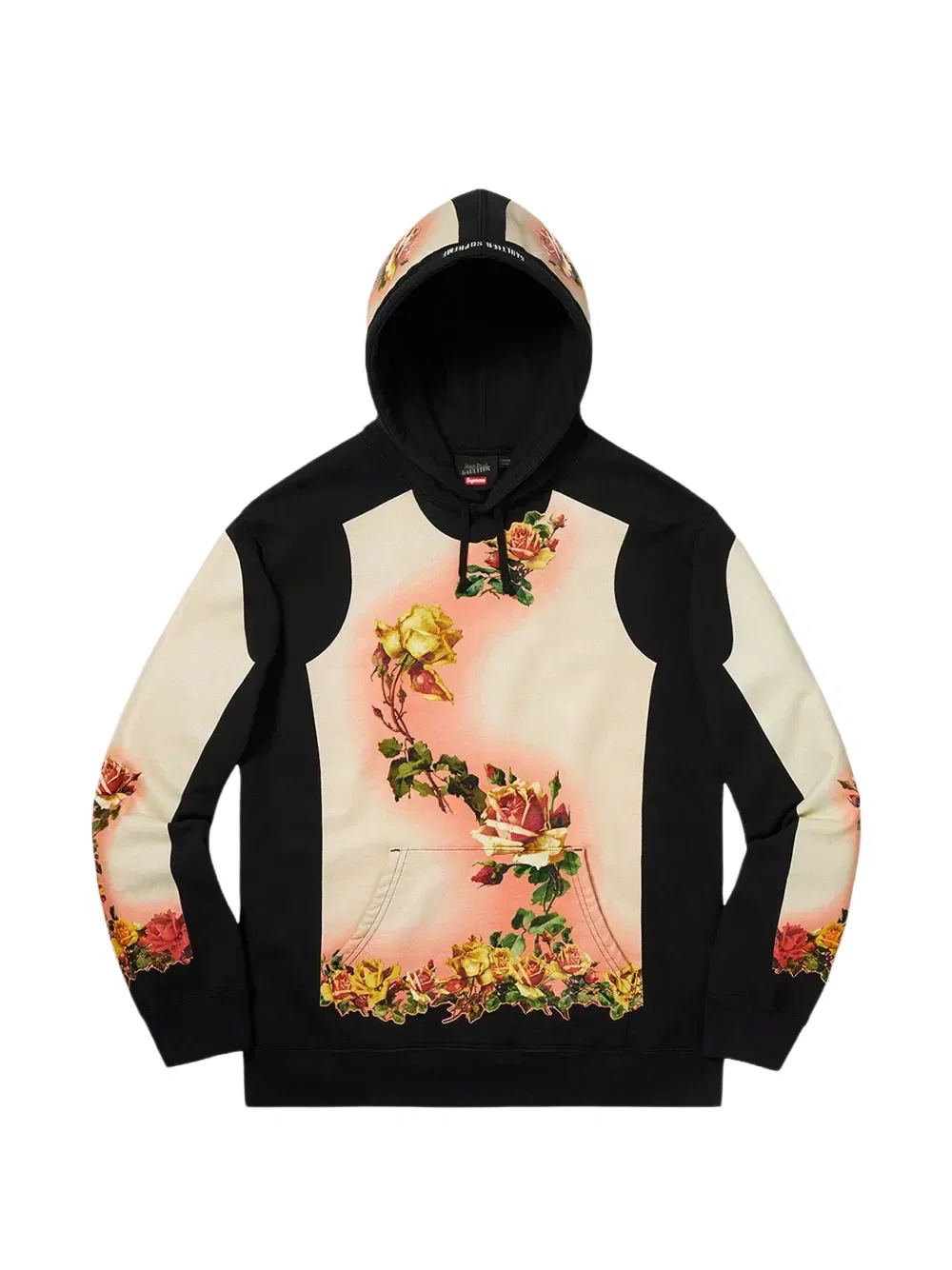 Худи с цветочным принтом Supreme, черный