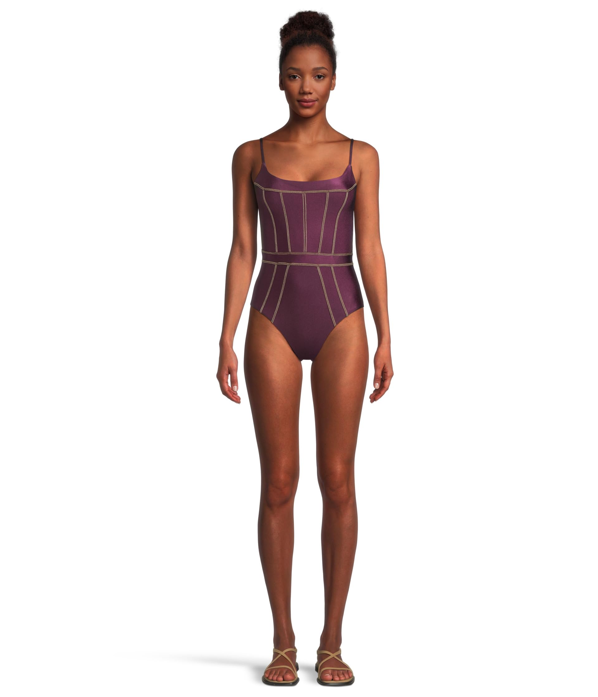 

Купальник BECCA Color Sheen Makenna Corest One Piece, цвет Aubergine