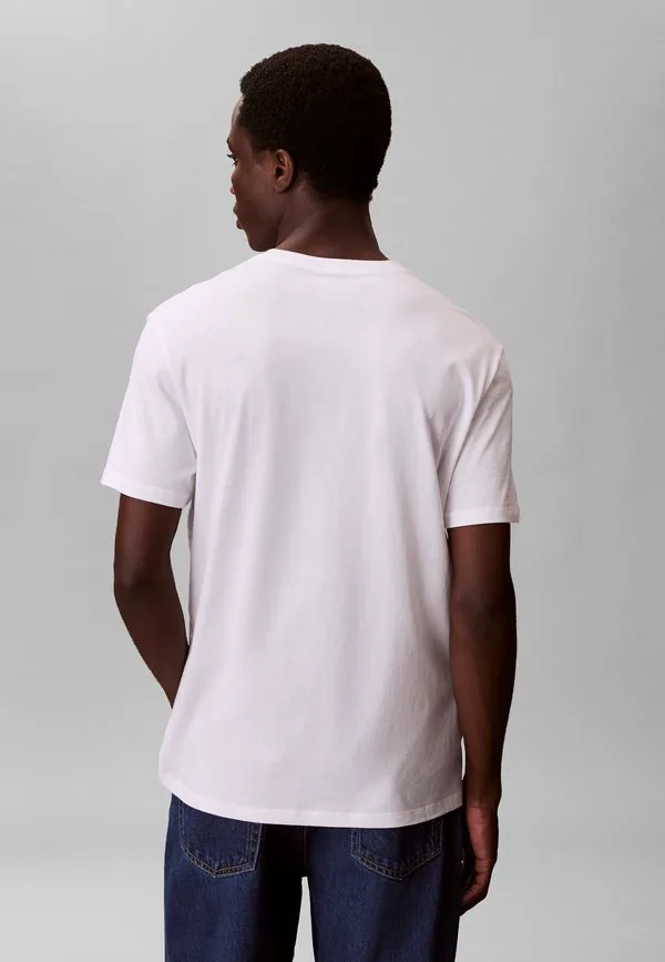 Футболка с графическим принтом в виде монограммы distress Calvin Klein, Bright White — фото 3