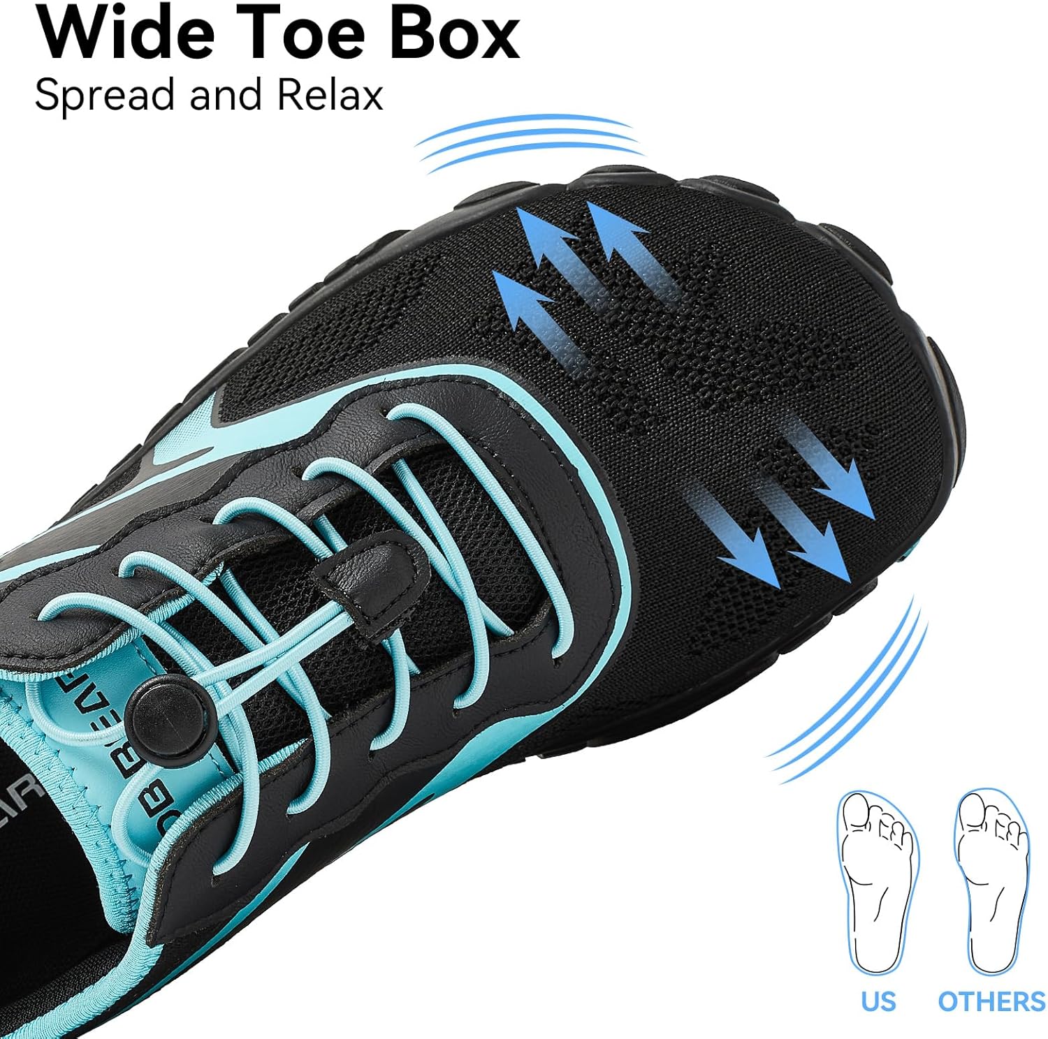 Кроссовки HOBIBEAR Barefoot Shoes for Women Men Wide Toe Box Zero Drop Cross-Training Minimalist Unisex, синий — фото 2