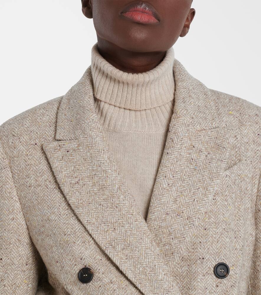 Двубортный пиджак из шерсти с шелком Brunello Cucinelli, Beige Freddo/Panama — фото 4