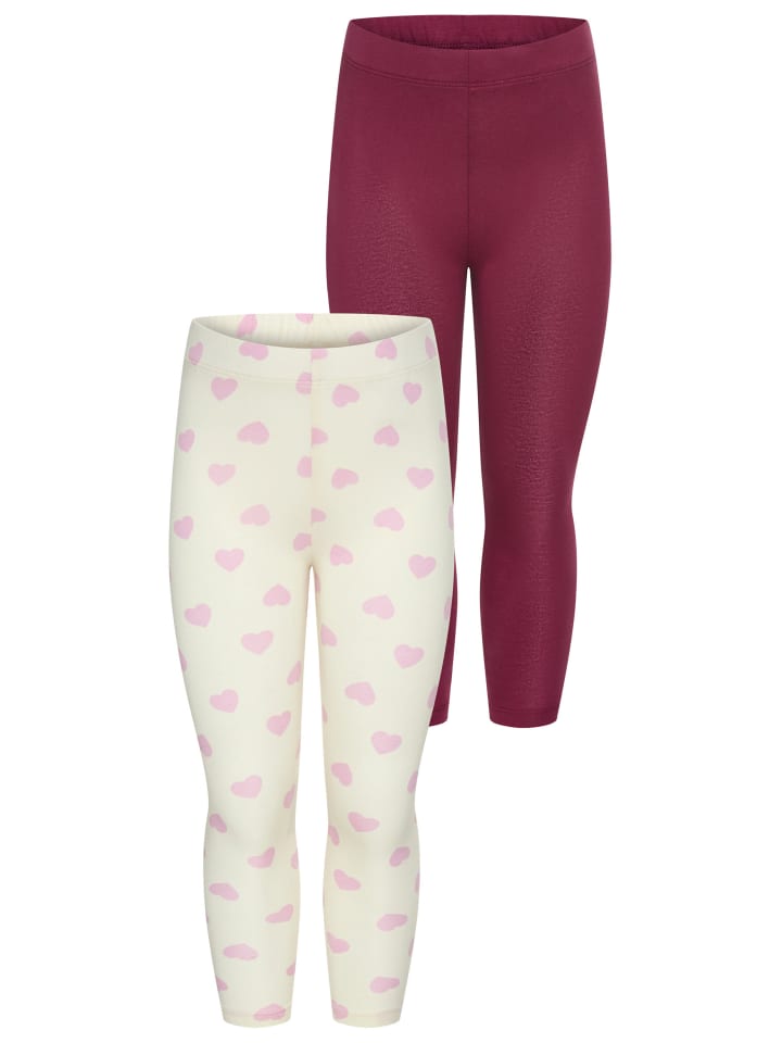 

Леггинсы бордового цвета с узором в виде сердечек Kidsworld