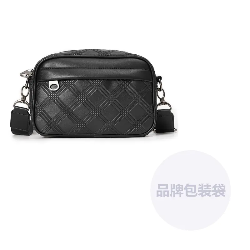 

CARTELO Черный унисекс квадратный плечевой рюкзак из ПВХ, Embossed Black