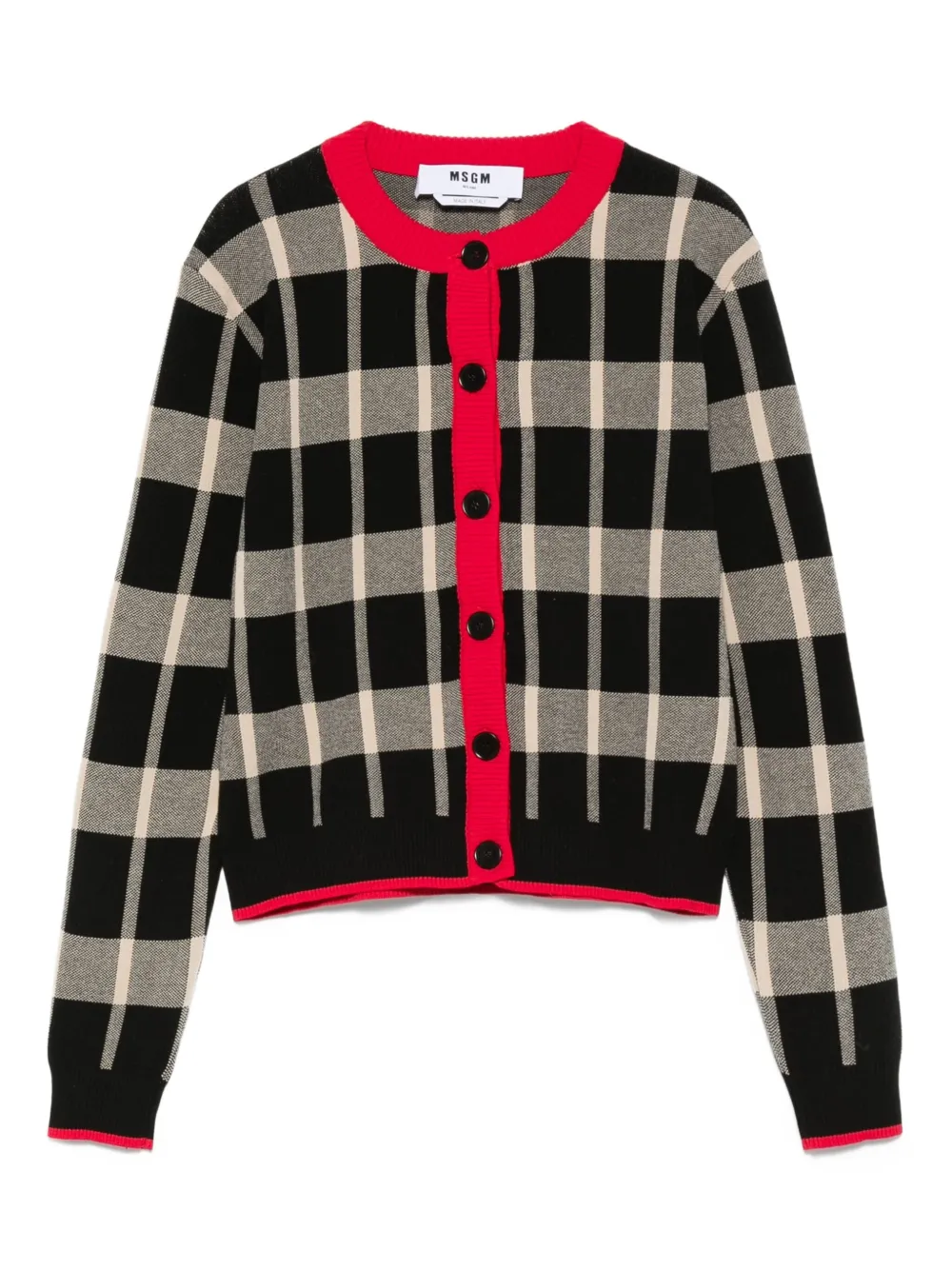 

Клетчатый кардиган MSGM, черный