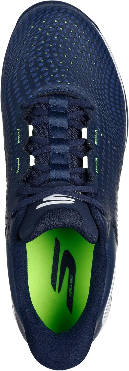 Мужские кроссовки Skechers Viper Court Reload с легким надеванием без рук, темно-синий/желтый — фото 2