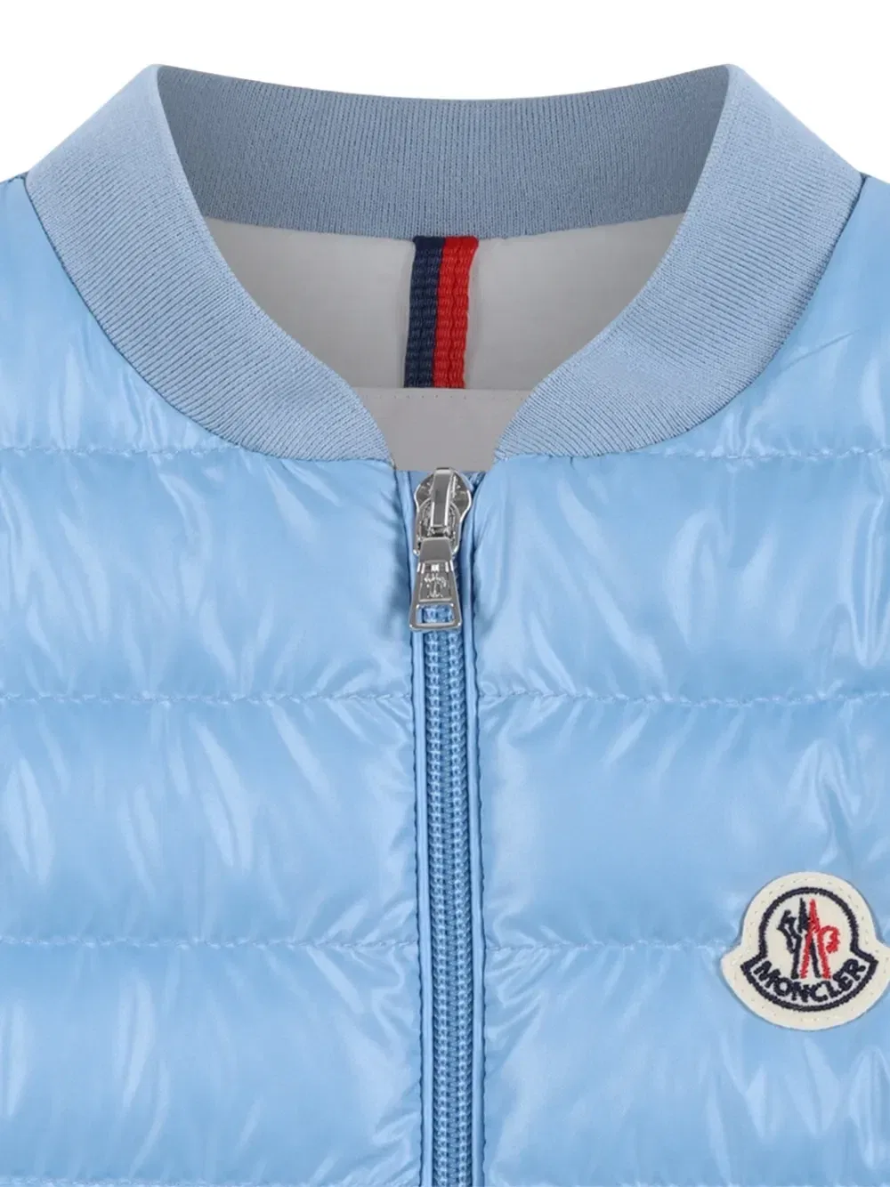 Стеганый жилет с логотипом Moncler Enfant, синий — фото 3
