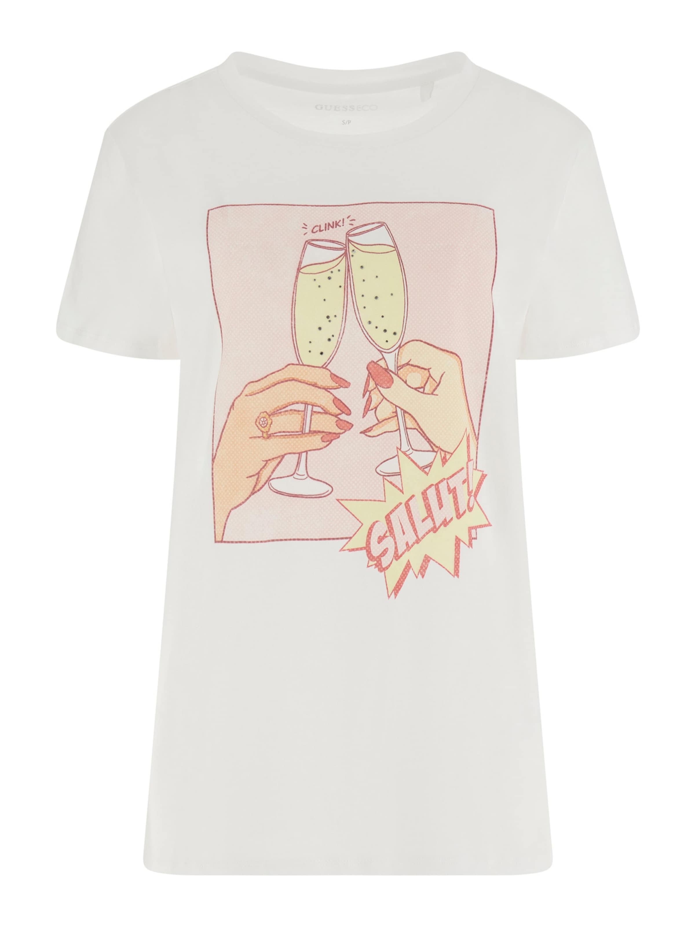 

GUESS Футболка 'CLINK EASY' в белом цвете