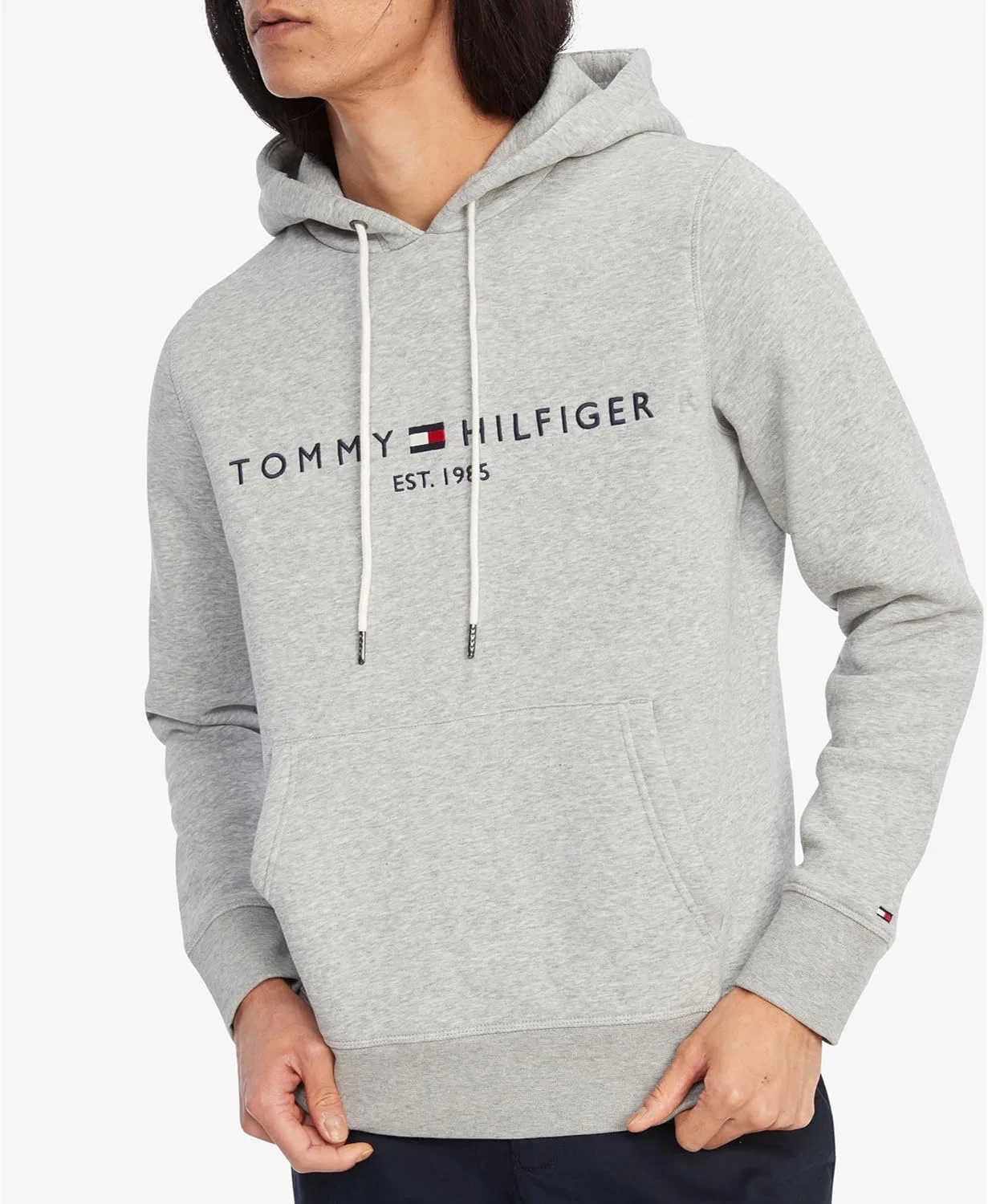 Толстовка с капюшоном, флисовая, Tommy Hilfiger, Cloud Heather — фото 2