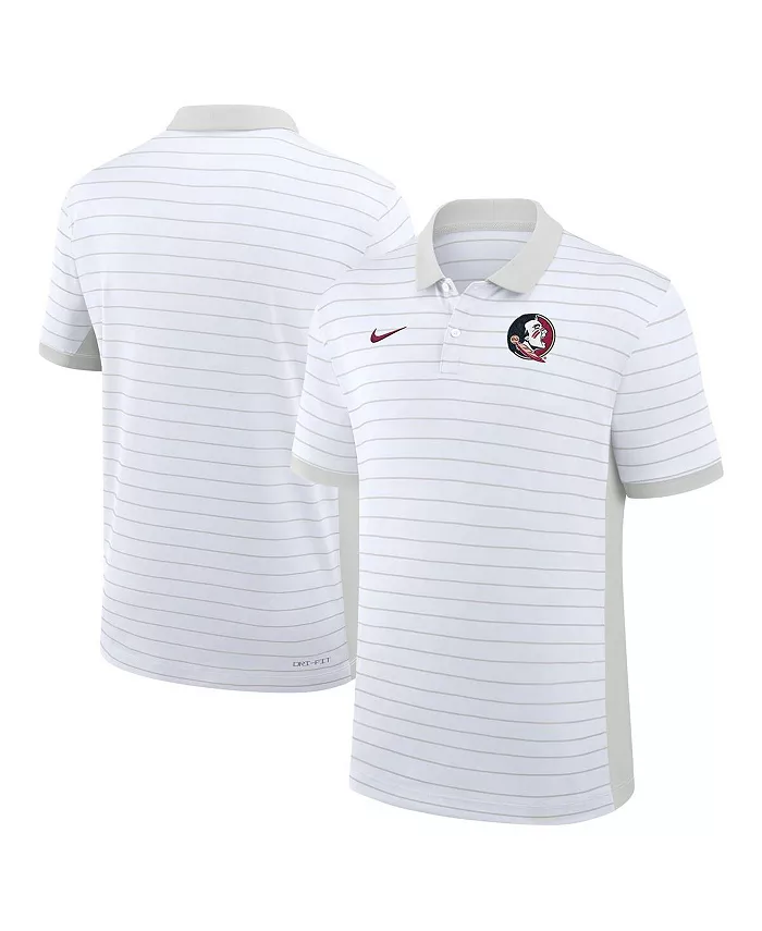 

Мужская белая футболка-поло Florida State Seminoles 2025 Early Season Coaches Sideline Victory Stripe Performance Nike