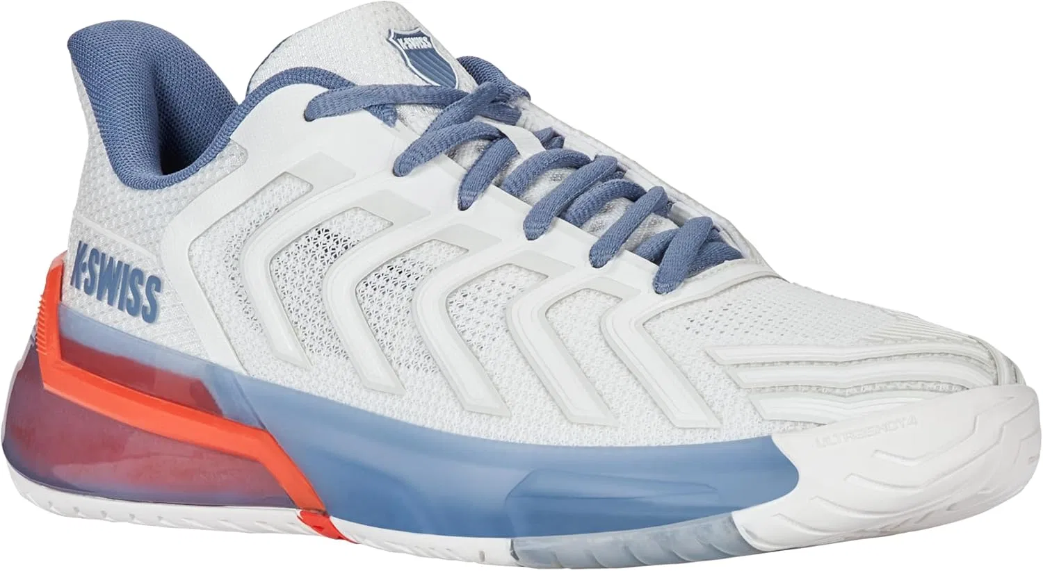 Мужские теннисные кроссовки K-Swiss Ultrashot 4 размера, Lucent White Infinity Scarlet Ibis — фото 2