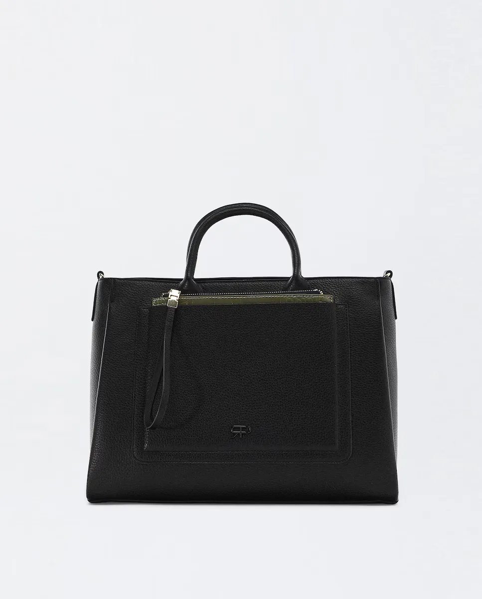 

Женская сумка для документов, трансформируемая в сумку через плечо, со съемной сумкой для туалетных принадлежностей и однотонной застежкой-молнией Parfois, черный