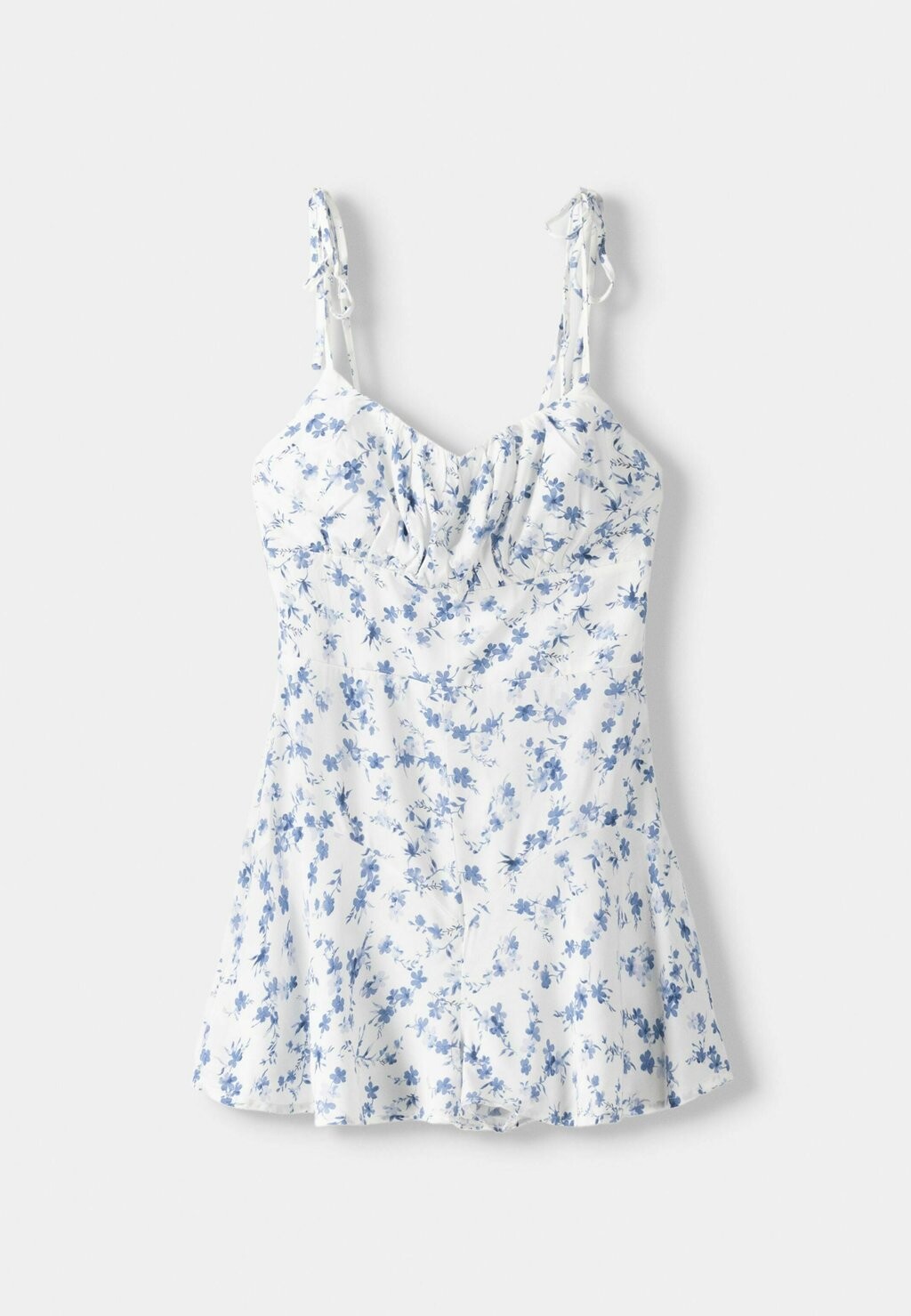 

Комбинезон STRAPPY PRINTED FLOUNCED, PLAY Bershka, белый